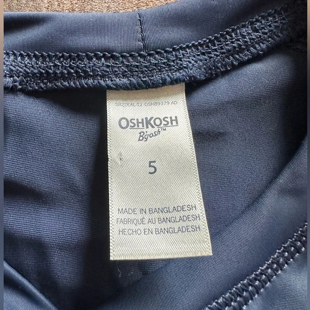 OshKosh Boys Wave King Swim Shirt - Navy Blue - Size 5 - New With Tags